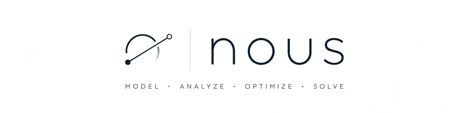 Nous — Model, Analyze, Optimize, Solve