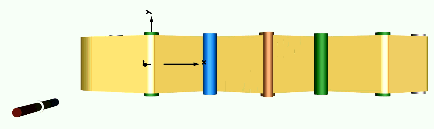 Top view of the web shifting across the yawed idler during startup