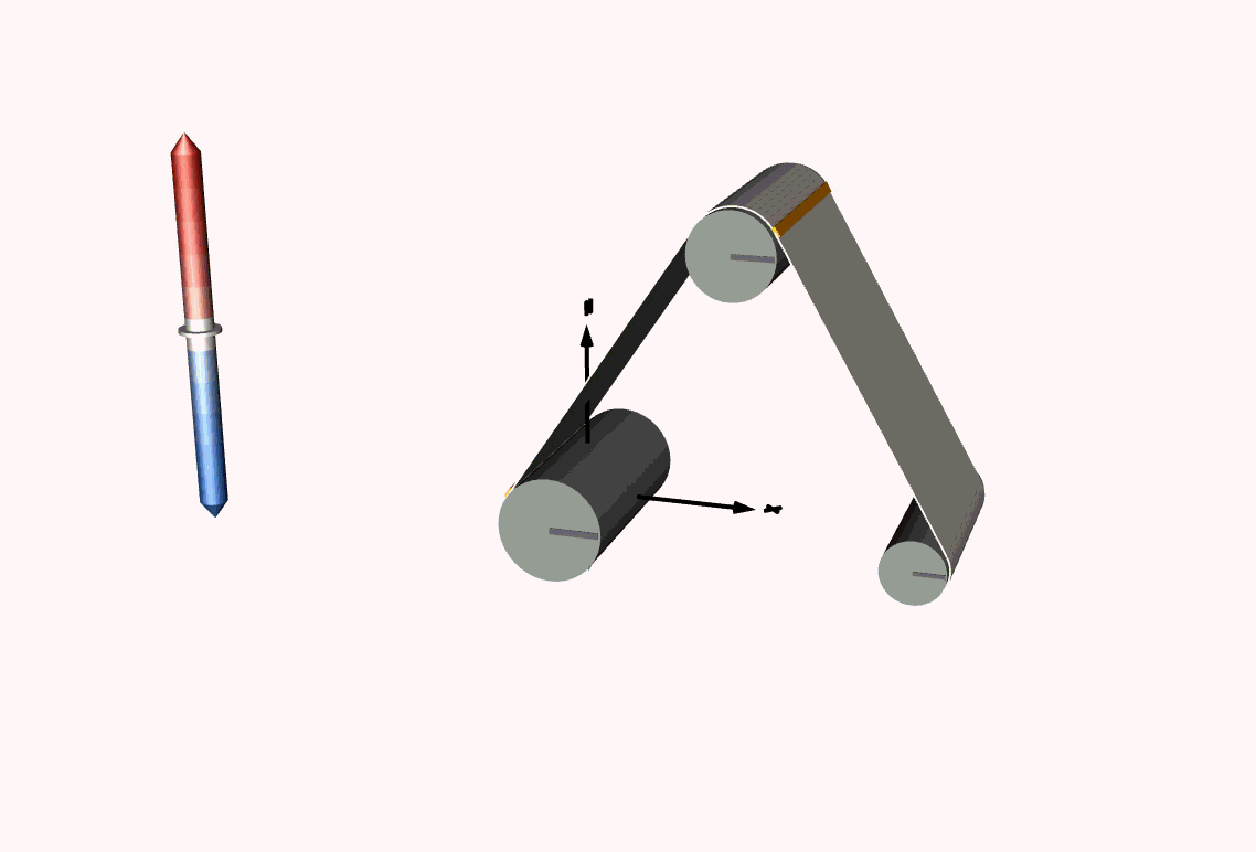 Retracting idler animation showing web detachment and re-engagement